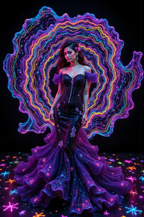 ETHEREAL LIGHT SPIRAL
MAIN SUBJECT:
- Extremely attractive model, icon style, iconic character, hypersensual, Parted Lips, Makeup, Wide-Eyed, Kubrick Stare, Best Quality
- Elegant brunette woman in dramatic pose
- Porcelain complexion with subtle make...