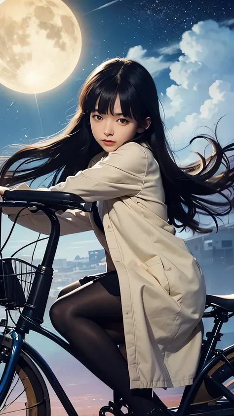 Kon Satoshi, Kay Nielsen, Maxwell Armfield, Hans Christiansen, yumi Igarashi, wonder, weird, Theory of Relativity, Quantum Mechanics, Poem of the Sun, japanese anime, Beautiful High School Girl Riding a Bicycle, time travel, sci-fi fantasy, detailed master...