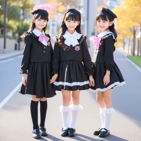 ((Distant view,Full Body:1.0)),Highest Quality, masterpiece, highest resolution, art work, super それにget used to it, many get used to it, get used to it, それにget used to it, 3k photos,,The Three Dames of the Noble Family,. ((10 Year Old Japanese Girls,Short ...