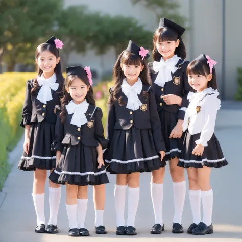 ((Distant view,Full Body:1.0)),Highest Quality, masterpiece, highest resolution, art work, super それにget used to it, many get used to it, get used to it, それにget used to it, 3k photos,,The Three Dames of the Noble Family,. ((10 Year Old Japanese Girls,Short ...