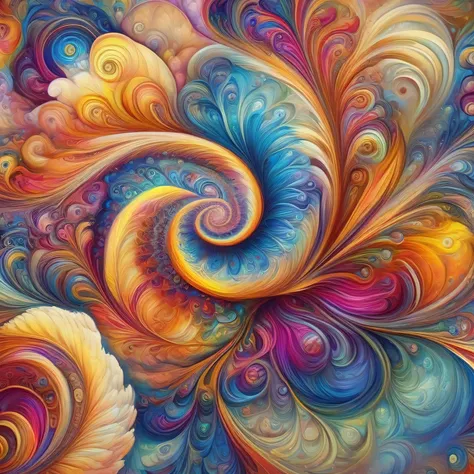 Geometric patterns in watercolor style based on the Fibonacci sequence, soft and abstract expression, perfect composition, and a sense of unitysychedelic colors with intricate geometric patterns in abstract designsychedelic colors with intricate geometric ...