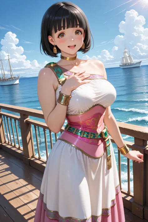 1girl, standing, one hand on chest, looking at viewer,
BREAK girl, 22yo, short hair, bob cut, ear, (blunt bangs), black hair, (tareme:1.2), detailed cute brown eyes, curled eyelashes, (large breasts:0.8),
beautiful eyes, beautiful face,
d5flo \(cosplay\)...