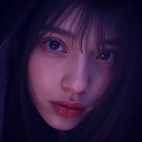 face zoom up　intense flash