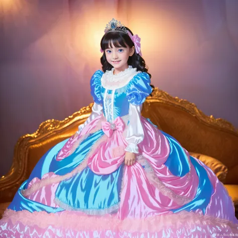 (( Distant Scenery,full body:1.0)),Highest Quality, masterpiece, highest resolution, Artwork, super それにget used to it, many get used to it, get used to it, それにget used to it, 3k photos,,One Princess,solo, ((Princess Dress Advertisement for Kids,Pink Fashio...