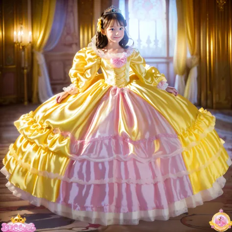 (( Distant Scenery,full body:1.0)),Highest Quality, masterpiece, highest resolution, Artwork, super それにget used to it, many get used to it, get used to it, それにget used to it, 3k photos,,One Princess,solo, ((Princess Dress Advertisement for Kids,Pink Fashio...