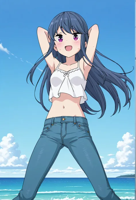 score_9, score_8_up, score_7_up, source_anime, highres, hi res, best quality, top quality, masterpiece, 2d, intricate details, official style, anime, 4k, anime style, 1 girl, Alone, solo, ((ocean)), tsunami, on the water, day, outdoors, sky, windy, rin shi...