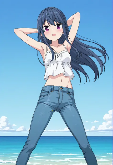 score_9, score_8_up, score_7_up, source_anime, highres, hi res, best quality, top quality, masterpiece, 2d, intricate details, official style, anime, 4k, anime style, 1 girl, Alone, solo, ((ocean)), tsunami, on the water, day, outdoors, sky, windy, rin shi...