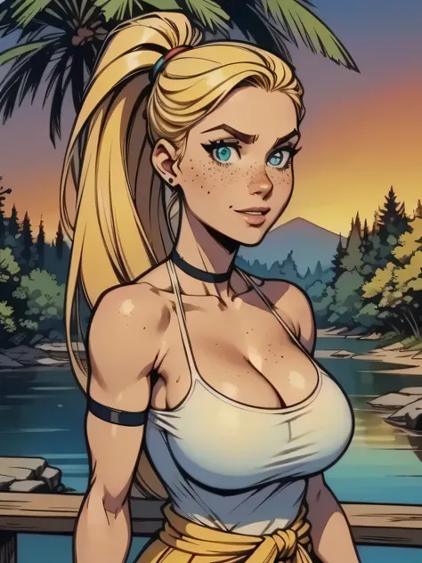 ( linhas absurdas, high definition, ultra fino, be careful with your hand ) Close-up of a thin woman, busty and athletic (Scarlett Final Fantasy), 25 anos, 16k (( high definition )), sorriso fofo, olhar sedutor (( looking at the viewer )), olhos verdes,...