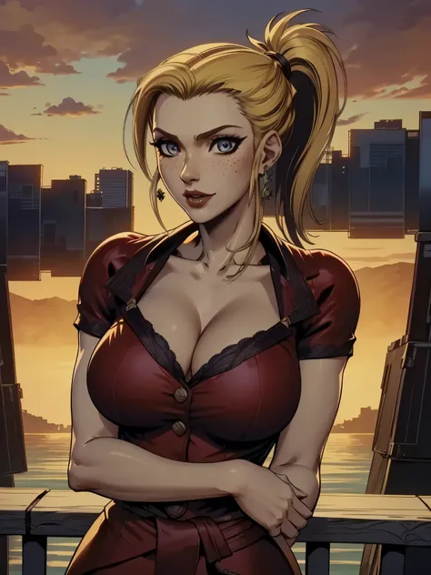 ( linhas absurdas, high definition, ultra fino,  be careful with your hand ) Close-up of a thin woman,  busty and athletic  (Scarlett Final Fantasy), 25 anos, 16k (( high definition )), sorriso lindo, olhar sedutor (( looking at the viewer )), olhos verdes...