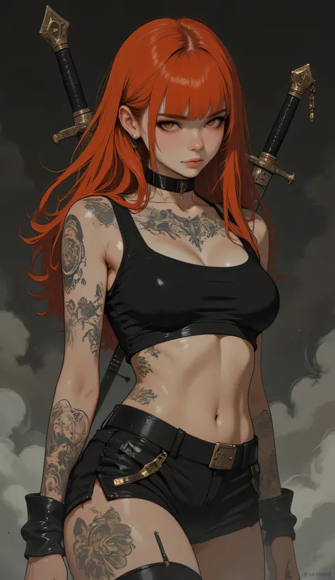  Score_9, score_8_up, score_7_up, ((highest quality)), ((masterpiece)), Perfect Face, (High definition), (Best Shadow), 8k, cinematic. A highly detailed artwork in the fantasy genre Luis Royo style using digital painting techniques. It features a full-body...