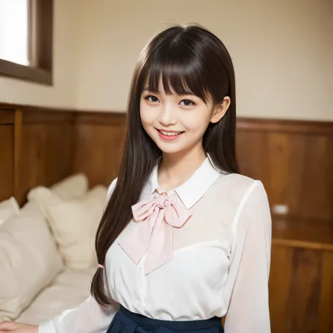 (highest quality, masterpiece:1.2), highest quality, High resolution, 1080P, 8K, Height: 158cm, ((A noble and intelligent girl like Japanese cute girly lady is hypnotizing and giggling, A very sweet, very noble, pretty and neat Japanese beautiful cute girl...