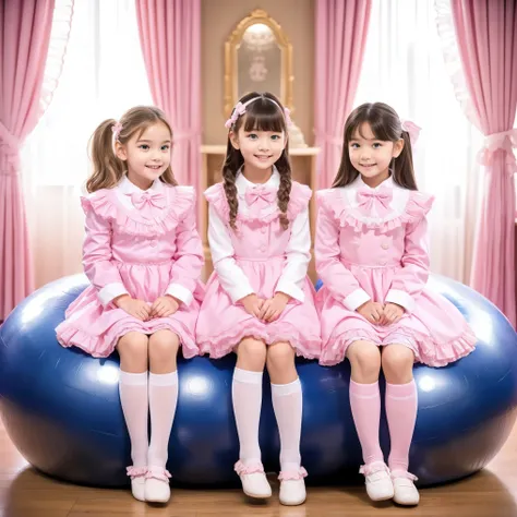 (( Distant Scenery,full body:1.0)),Highest Quality, masterpiece, highest resolution, Artwork, super それにget used to it, many get used to it, get used to it, それにget used to it, 3k photos,,Three Ladies from a Noble Family,. ((10 year old European girl,blonde ...