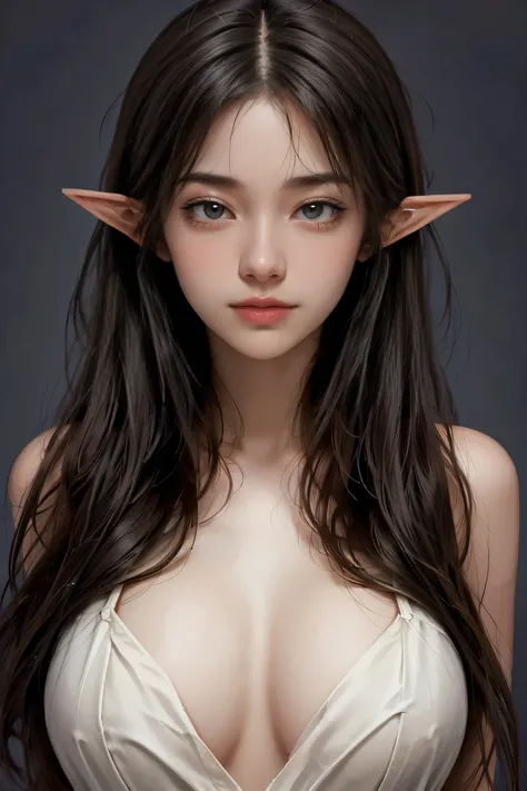Evolution is the increase of complexity of complex systems., Holy Sexy Elf, Big Breasts, Age 17, Dark Haired, Sexy Pose, Fearless Smile