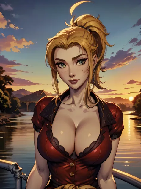 ( linhas absurdas, high definition, ultra fino,  be careful with your hand ) Close-up of a thin woman,  busty and athletic  (Scarlett Final Fantasy), 25 anos, 16k (( high definition )), sorriso lindo, olhar sedutor (( looking at the viewer )), olhos verdes...