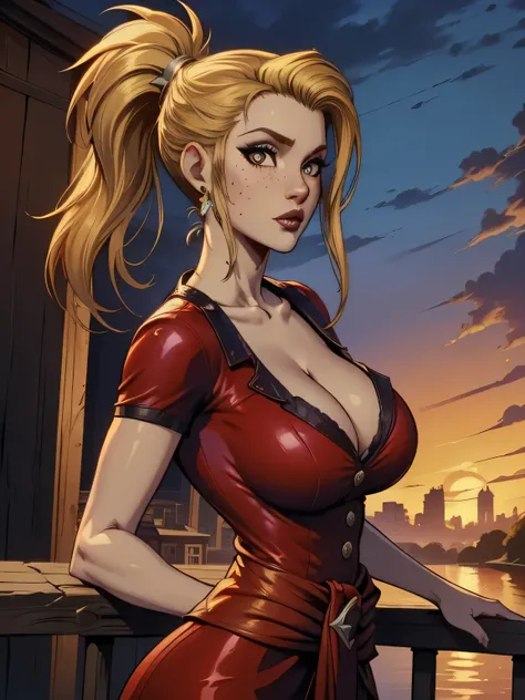 ( linhas absurdas, high definition, ultra fino,  be careful with your hand ) Close-up of a thin woman,  busty and athletic  (Scarlett Final Fantasy), 25 anos, 16k (( high definition )), semblante pensativo, olhar sedutor (( looking at the viewer )), olhos ...