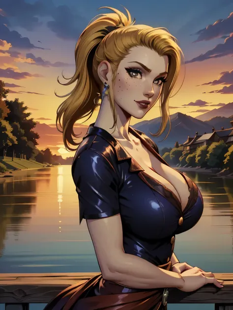 ( linhas absurdas, high definition, ultra fino,  be careful with your hand ) Close-up of a thin woman,  busty and athletic  (Scarlett Final Fantasy), 25 anos, 16k (( high definition )), sorriso lindo, olhar sedutor (( looking at the viewer )), olhos verdes...