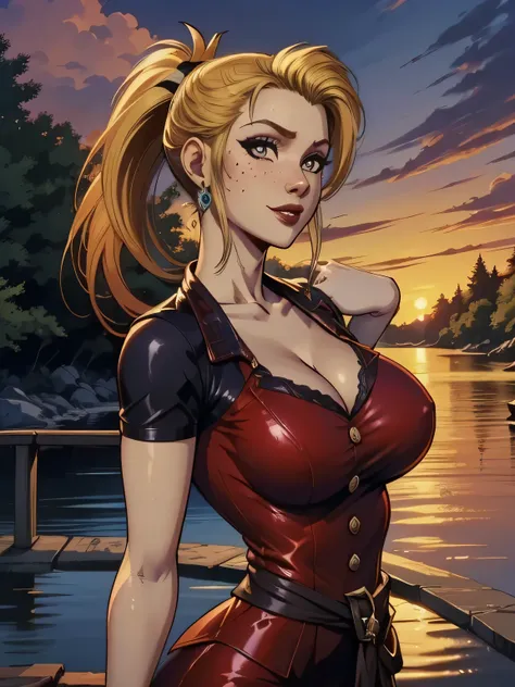 ( linhas absurdas, high definition, ultra fino,  be careful with your hand ) Close-up of a thin woman,  busty and athletic  (Scarlett Final Fantasy), 25 anos, 16k (( high definition )), sorriso lindo, olhar sedutor (( looking at the viewer )), olhos verdes...