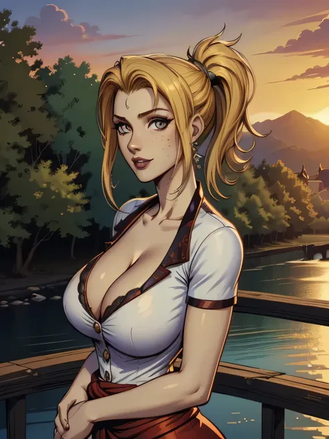 ( linhas absurdas, high definition, ultra fino,  be careful with your hand ) Close-up of a thin woman,  busty and athletic  (Scarlett Final Fantasy), 25 anos, 16k (( high definition )), sorriso lindo, olhar sedutor (( looking at the viewer )), olhos verdes...