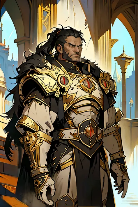 ((Best quality)), ((masterpiece)), ((realistic cartoon)), ((perfect character)):
In this stunning and highly detailed realistic cartoon, we present a male human. The man stands tall, a middle-aged man, stoic face, and he's a psyker and doctor, and powerfu...