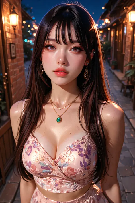 Realistic,masterpiece,Highest Quality,high resolution,Ridiculous,a Picture of a korean idol,Orchan Face, womanhood, solo, Mole, dark haired, piercings, gem, long hair, Picture , Realistic, Mole under eye, necklace, sunburn , sunburn out, viewers, dark...