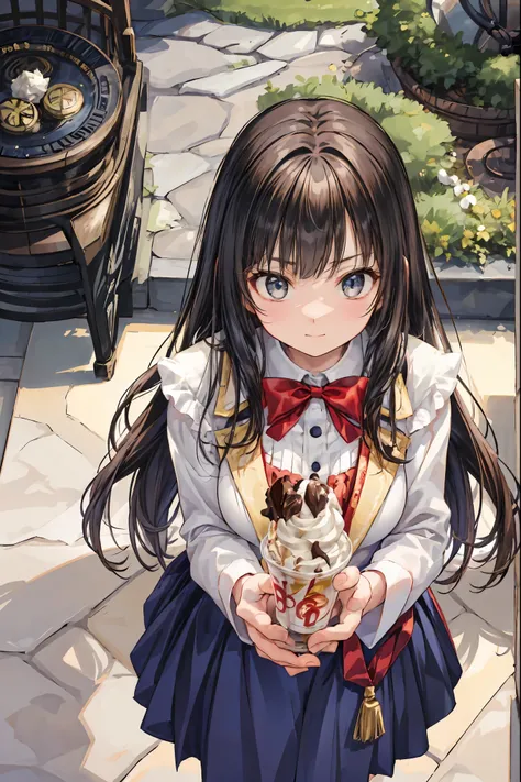 ((((soft serve)))),high school girl, blazer,Veil in the hair,((Fine Dining Shop)),fortune telling after eating, Fortune Teller,(( Fortune Tellerの神秘的な衣装)),((from above:1.2)),high-end restaurant,Late Night,High Quality,4K resolution,HD,extreme detail depicti...