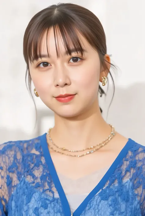 Facial close-up, a sharp focus 35mm photo of a young Asian woman named Gakki. She has a fair complexion and straight, semi-long bob brown hair with bangs framing her face. Her facial features are delicate, with a small nose, full lips, and large, dark eyes...