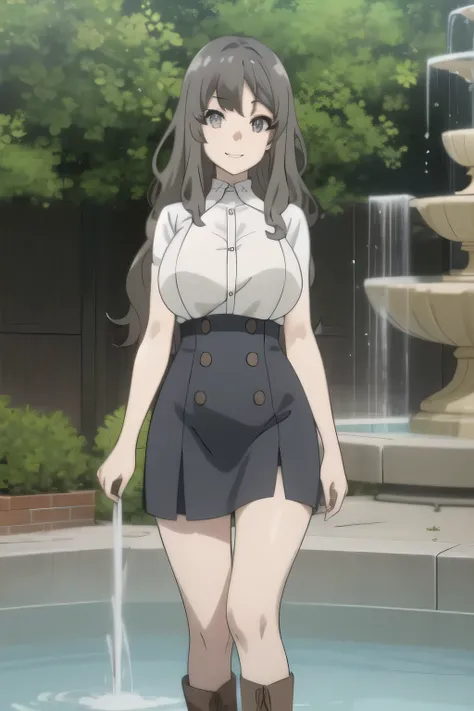 can you draw eyes and nose more clearly and delicately,ミニskirt，can you draw expressions more clearly and delicately with vivid colors，can a 30-year-old adult draw a sharp face，slender even with big breasts，a beautiful tall woman with beautiful legs，They lo...