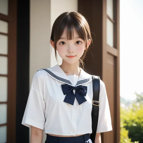 ( white skin:1.3),Cute Girl,Cute younger Girl,slender,short,slender,thin body,(younger:1.2),Cute younger Girl opening without permission,cute face,(skinny:1.5),score_7_up,score_8_up,score_9,realistic,is a girl who goes to school,School Uniform, small butt ...