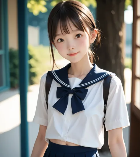 ( white skin:1.3),Cute Girl,Cute younger Girl,slender,short,slender,thin body,(younger:1.2),Cute younger Girl opening without permission,cute face,(skinny:1.5),score_7_up,score_8_up,score_9,realistic,is a girl who goes to school,School Uniform, small butt ...