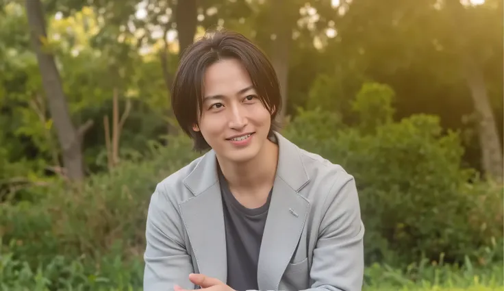 handsome man,
forest setting,
standing,
sitting,
knit top,
flare denim pants,
facing camera,
ultra high resolution,
ultra sharp detail,
photorealistic,
8k,
cinematic lighting,
golden hour soft light,
soft rim light,
shallow depth of field,
bokeh background...