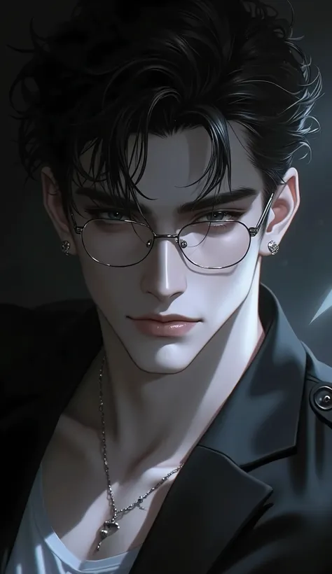 超 Hi-Res , Hi-Res, Portrait Details , Hi-Res, Masterpiece, top quality, Very Exquisite Face , Ultra-detailed anime-style illustration of a handsome man, cinematic lighting, sharp shadows, high contrast, smooth skin, detailed clothing, semi-realis...