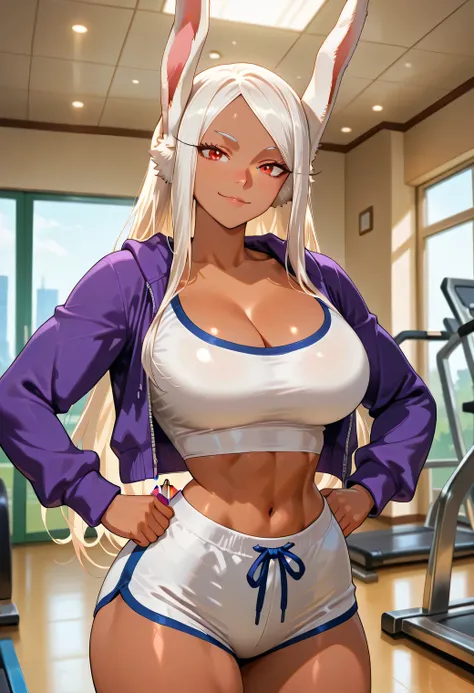 score_9, score_8_up, 1girl, long white hair, large breasts, red eyes, rabbit ears, rabbit tail, dark skin, dark-skinned female, parted bangs, rabbit girl, DARK SKINNED FEMALE, long eyelashes,, blush,, anime screencap, anime coloring, source_anime, female ...