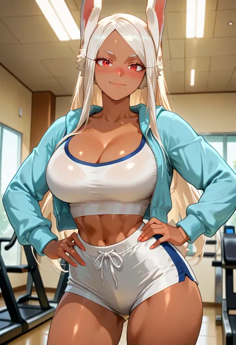 score_9, score_8_up,  1girl, long white hair, large breasts, red eyes, rabbit ears, rabbit tail, dark skin, dark-skinned female, parted bangs, rabbit girl, DARK SKINNED FEMALE, long eyelashes,, blush,, anime screencap, anime coloring, source_anime, female ...