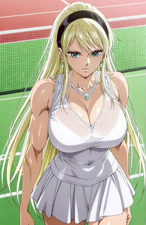 score 9 、score 8 up、score 7 up、source anime、傑作、best quality、best resolution、best image quality、anime coloring、1woman、katya、cool beauty、long hair anime woman is wearing a white tennis wear、solo、portrait of a beautiful anime style、anime beautiful woman、portr...