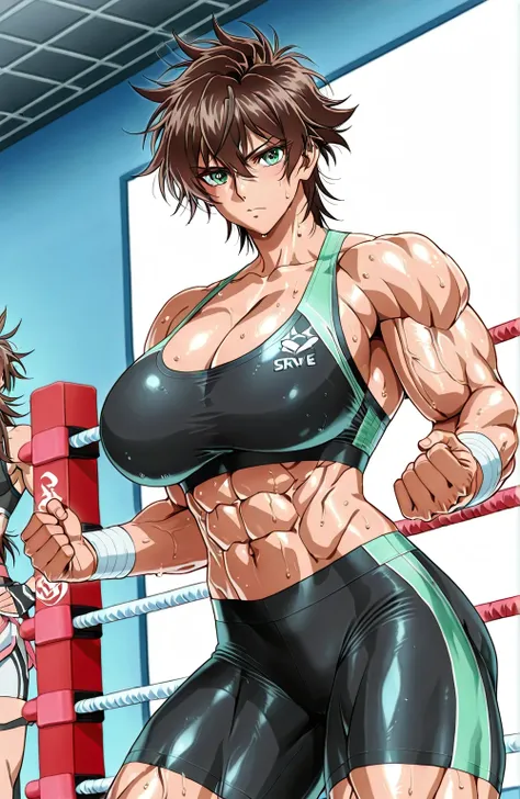 score 9 、score 8 up、score 7 up、source anime、傑作、best quality、best resolution、best image quality、anime coloring、1woman、 Erda 、brave woman、愚かな、gym、solo、fit woman、筋肉質の!!、official anime style、筋肉質の!、anime cool woman、muscular woman、work out、brave anime woman、sedu...