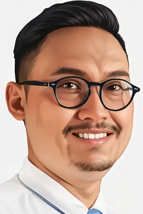 a close up of a man in a white shirt and tie, inspired by Basuki Abdullah, close up potrait, digital illustration portrait, digitalportrait, nft portrait, ramil sunga, digital portrait, 2d portrait, portrait digital art, digital art portrait, realistic por...