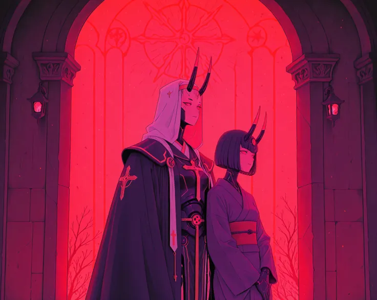 oni,kimono,tattoo,Christmas,cyber templar,spacepunk, android woman, warrior, cleric, warlock 