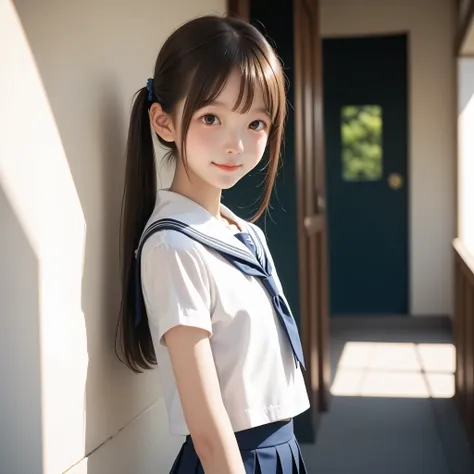 ( white skin:1.3),Cute Girl,Cute younger Girl,slender,short,slender,thin body,(younger:1.2),Cute younger Girl opening without permission,cute face,(skinny:1.5),score_7_up,score_8_up,score_9,Realistic,is a girl who goes to school,uniform, small butt when vi...