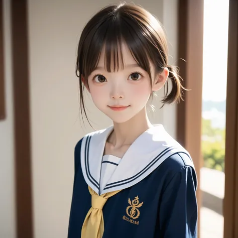 ( white skin:1.3),Cute Girl,Cute younger Girl,slender,short,slender,thin body,(younger:1.2),Cute younger Girl opening without permission,cute face,(skinny:1.5),score_7_up,score_8_up,score_9,Realistic,is a girl who goes to school,uniform, small butt when vi...