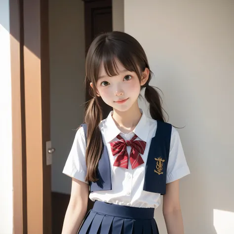 ( white skin:1.3),Cute Girl,Cute younger Girl,slender,short,slender,thin body,(younger:1.2),Cute younger Girl opening without permission,cute face,(skinny:1.5),score_7_up,score_8_up,score_9,Realistic,is a girl who goes to school,uniform, small butt when vi...