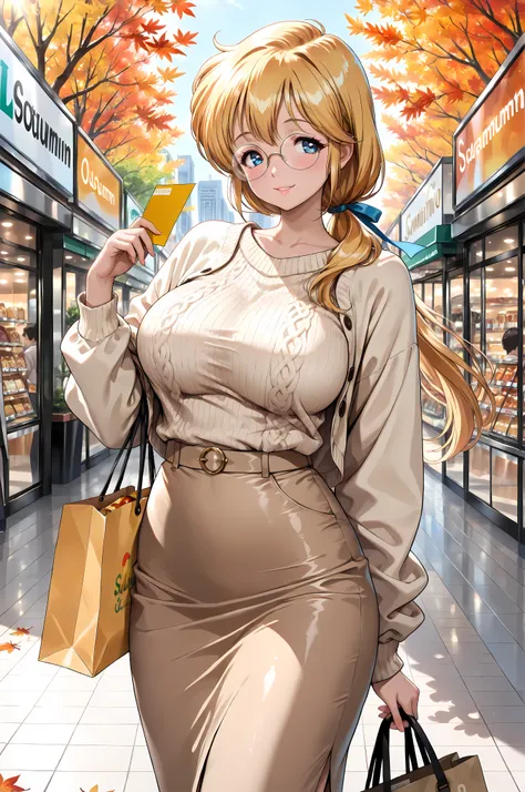 (masterpiece, best quality:1.4), beautiful shadows, Sensei Luna, runa,
yellow long hair in a low ponytail, blue eyes, Detailed Eyes,
round metal frame glasses, sagging, long and large breasts, smiling:1.0, light lipstick,
looking slightly to the side,
wear...