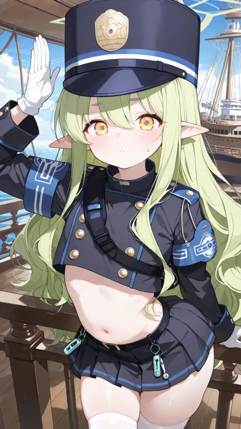 girl\(Hikari \(blue archive\)\),peaked cap,((((masterpiece)))), ((((Highest Quality)))), (high resolution) , (32K) , (very very Highly Detailed) , (Best illustration) , (beautiful and delicate eyes) , (Highest Quality) , (Super Detailed) , (masterpiece) , ...