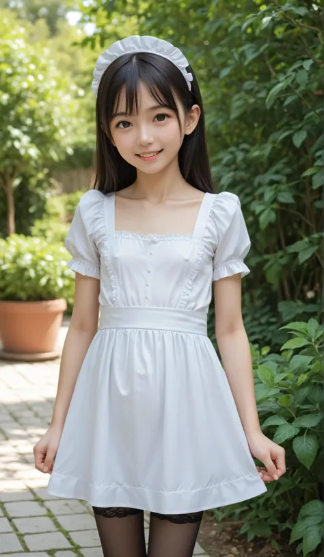 (1 cute young girl)、maids,Look at the audience,(skinny:1.5),(younger:1.5),(toddler wearing top_body:1.5),(braids:0.3),(Bang Hair:0.3),(twin tails:0.3),(ponytail:0.3),(long hair:0.3),(BIG BREASTS:0.92),slouching forward,slouching forward,Japanese,(smile:0.7...