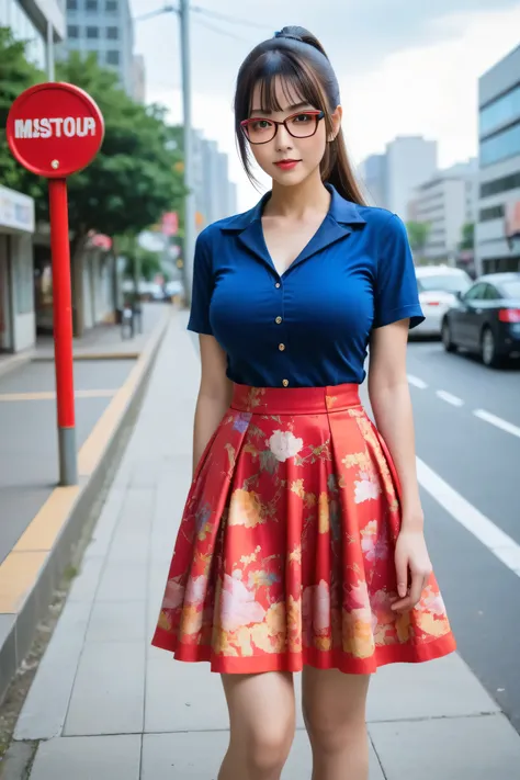 score_9, score_8_up, score_7_up.
She is wearing a knee-length skirt over tights.
Colorful and elaborate skirt made with many different colors.
Super beautiful Japanese mature woman, looks like intimidating, closed mouth, condescending gaze, staring at the ...