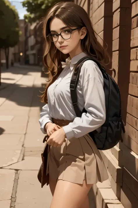 The class queen, impeccable in her glasses, her books neatly stacked, and her hand raised. On her backpack, a small, stylized graffiti in the shape of a hand holding a knife reveals her secret life as a Model Delinquent Student. A top student by day, a str...