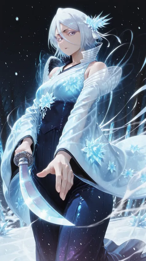 1girl, solo, beautiful girl, UHD, masterpiece, (anatomically correct), super detail, high details, high quality, best quality, HD, 8k
Kuchiki Rukia_\(bleach\),
RuKuchBankai,1girl,solo,hair between eyes,short hair,blue eyes,hair ornament,blue hair,white ha...