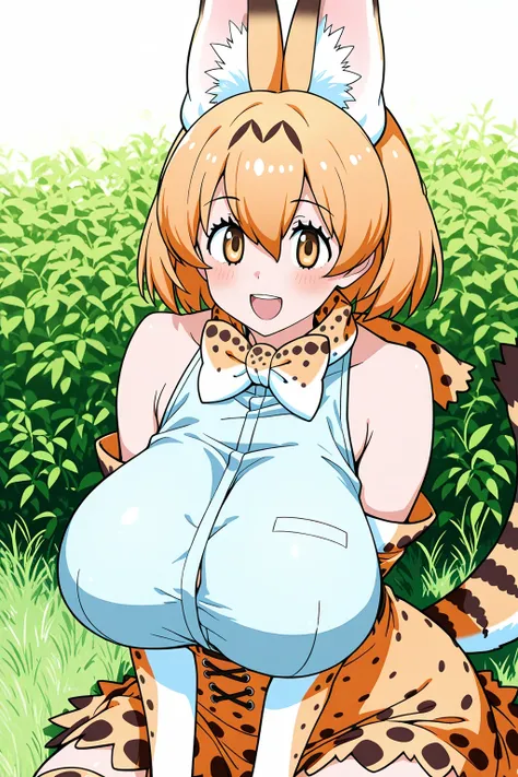 serval (kemono friends), huge breasts