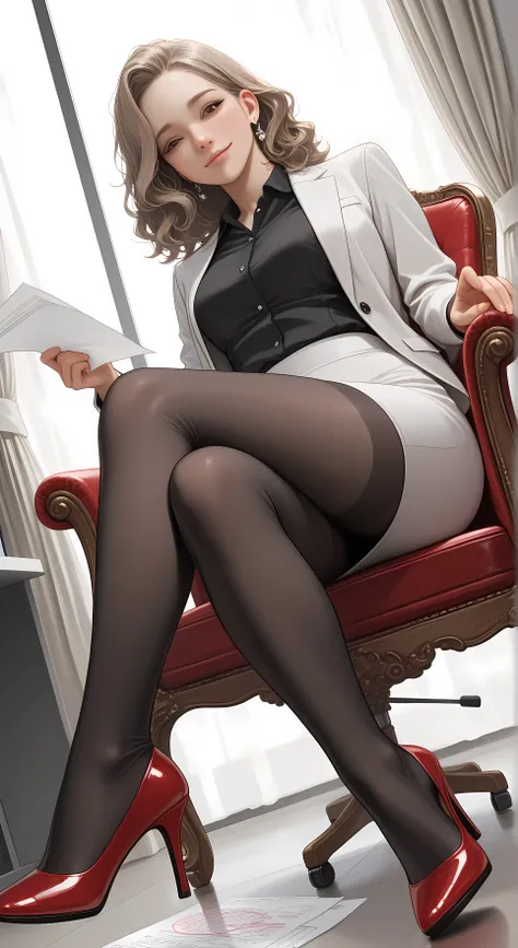 score_9, score_8_up, score_7_up, (masterpiece), masterpiece, Highest Quality, very aesthetic, absurd, face details, detailed eyes, realistic, masterpiece, Newest, absurd, 1 woman, mature body, medium bust size, light brown hair, medium hair, applied to wav...