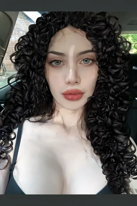 She is a beautiful girl with curly black hair, has beautiful lips and big eyes, her skin is white and fine like porcelain, She looks 17 years old 