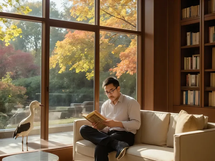 george pei,george bernard,bara, 1boy, solo, score_8_up, score_7_up, score_6_up, score_9_up, muscle, stocky body, big muscular, big arms, middle-aged man, looking at viewer, daily outfit, informal clothes, detail background, scenery, blurry, wide shot, dept...